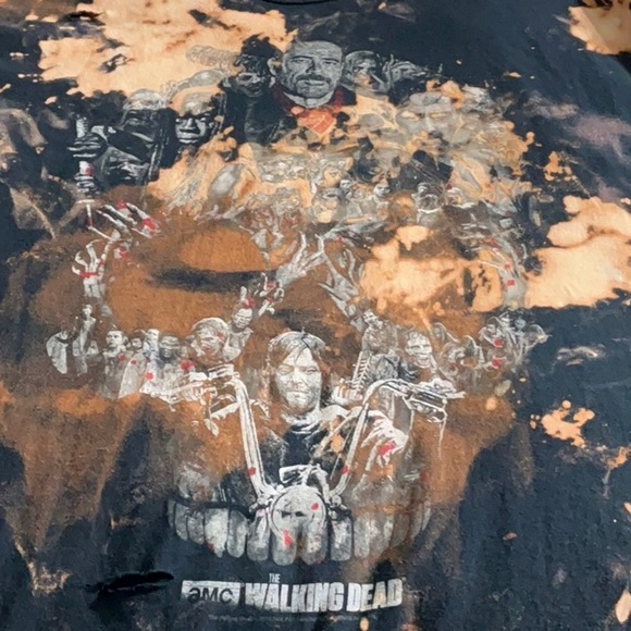 The Walking Dead Tee - Custom Acid Washed and Distressed XL 23” p2p - Picture 3 of 9